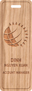 Wooden Name Tag KHUETU - Lanyard and wood name tag